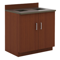 Modular Base Cabinet, Melamine, 39" H x 36" W x 25" D, Mahogany Pronet Distribution