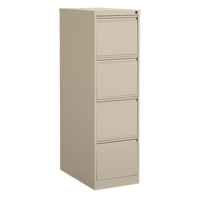 Vertical Filing Cabinet, Steel, 4 Drawers, 15-1/7" W x 25" D x 52" H, Beige Pronet Distribution