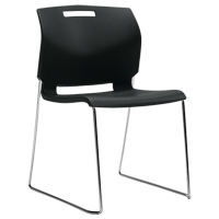 Chaise, Plastique, Hauteur 32-1/2", Capacit&eacute; 300 lb, Noir Pronet Distribution