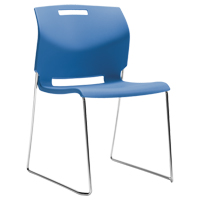 Chaise, Plastique, Hauteur 32-1/2", Capacit&eacute; 300 lb, Bleu Pronet Distribution