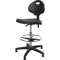 Tabouret robuste et ergonomique, Stationnaire, Ajustable, 39” - 48”, Polyur&eacute;thane Si&egrave;ge, Noir Pronet Distribution