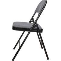 Chaise pliante de luxe en tissu rembourr&eacute;e, Acier, Gris, Capacit&eacute; 300 lb Pronet Distribution