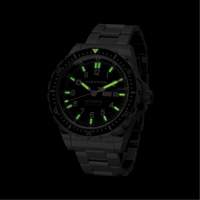 Tr&egrave;s grande montre automatique avec jour/date avec bracelet en acier inoxydable, Num&eacute;rique, &agrave; piles, 46 mm, Argent Pronet Distribution