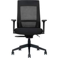 Chaise &agrave; dossier moyen avec m&eacute;canisme &agrave; basculement synchronis&eacute; &agrave; d&eacute;tection de poids , Mailles, Noir Pronet Distribution