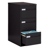 Vertical Filing Cabinet with Recessed Drawer Handles, 3 Drawers, 18.15" W x 26.56" D x 40" H, Black Pronet Distribution