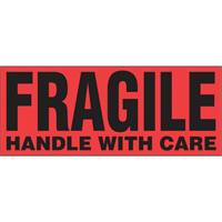 &eacute;tiquettes pour traitement sp&eacute;cial Fragile Handle with Care, 5" lo x 2" la, Noir/rouge Pronet Distribution