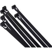 Re-Usable Cable Tie, 8" Long, 50 lbs. Tensile Strength, Black Pronet Distribution