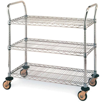 Standard-Duty Utility Carts, Stainless Steel, 18" x 39" x 30", 500 lbs. Capacity Pronet Distribution