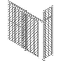 Porte &agrave; glissi&egrave;re robuste pour cloison en treillis m&eacute;tallique, 4' la x 8' h Pronet Distribution