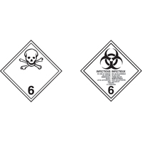 TDG Shipping Labels, Class 6.1, Toxic Substances, Vinyl Pronet Distribution