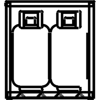 Aluminum LPG Cylinder Locker Storage, 4 Cylinder Capacity, 30" W x 32" D x 33-1/2" H, Silver Pronet Distribution