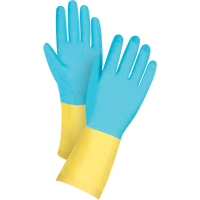 Gants tremp&eacute;s de premi&egrave;re qualit&eacute; r&eacute;sistants aux produits chimiques, Taille Petit/7, 12" lo, N&eacute;opr&egrave;ne/Latex de caoutchouc, Doublure en Coton/Ouat&eacute;e, 20 mils Pronet Distribution