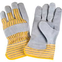 Gants d'ajusteur rugueux de premi&egrave;re qualit&eacute;, Grand, Paume en Cuir de vache refendu, Doublure en Coton Pronet Distribution