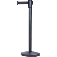 Free-Standing Crowd Control Barrier, Steel, 35" H, Black Tape, 7' Tape Length Pronet Distribution