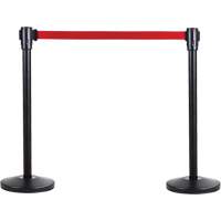 Poteau r&eacute;cepteur pour barri&egrave;res sur pieds pour le contr&ocirc;le des foules, Hauteur de 35", Noir Pronet Distribution