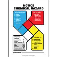 Enseigne de s&eacute;curit&eacute; de la NFPA Notice Chemical Hazard Pronet Distribution