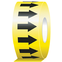 Directional Flow Arrow Tapes, 104', Black on Yellow Pronet Distribution