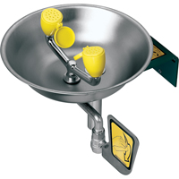 Poste de douche oculaire/faciale, Installation Montage mural, Bol Acier inoxydable Pronet Distribution