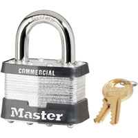 Laminated Padlock, Silver, Keyed Alike, Laminated Steel, 2" Width Pronet Distribution