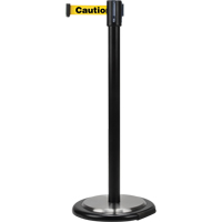 Free-Standing Crowd Control Barrier, Steel, 35" H, Yellow Tape, 7' Tape Length Pronet Distribution