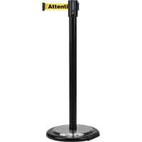 Free-Standing Crowd Control Barrier, Steel, 35" H, Yellow Tape, 7' Tape Length Pronet Distribution
