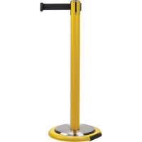 Free-Standing Crowd Control Barrier, Steel, 35" H, Black Tape, 7' Tape Length Pronet Distribution