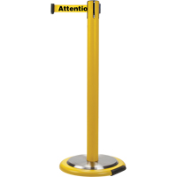 Free-Standing Crowd Control Barrier, Steel, 35" H, Yellow Tape, 7' Tape Length Pronet Distribution