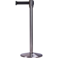 Free-Standing Crowd Control Barrier, Steel, 35" H, Black Tape, 12' Tape Length Pronet Distribution
