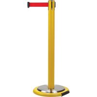 Free-Standing Crowd Control Barrier, Steel, 35" H, Red Tape, 12' Tape Length Pronet Distribution