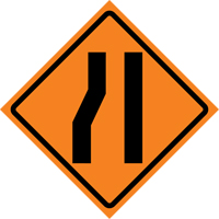 Merge Right Roll-Up Traffic Sign, 36" x 36", Vinyl, Pictogram Pronet Distribution