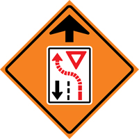 Yield Ahead Roll-Up Traffic Sign, 29-1/2" x 29-1/2", Vinyl, Pictogram Pronet Distribution