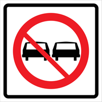 No Passing Roll-Up Traffic Sign, 29-1/2" x 29-1/2", Vinyl, Pictogram Pronet Distribution