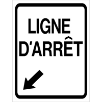 "Ligne d'Arr&ecirc;t" Roll-Up Traffic Sign, 23-3/5" x 29-1/2", Vinyl, French with Pictogram Pronet Distribution