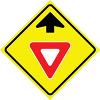 "Yield Ahead" Roll-Up Traffic Sign, 36" x 36", Vinyl, Pictogram Pronet Distribution