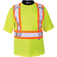 Safety T-Shirt, Polyester, Medium, High Visibility Lime-Yellow Pronet Distribution