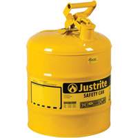 Safety Cans, Type I, Steel, 5 US gal., Yellow, FM Approved/UL/ULC Listed Pronet Distribution