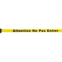 Tape Cassette for Build-Your-Own Crowd Control Barriers, Attention ne pas entrer, 7', Yellow Tape Pronet Distribution