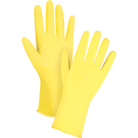 Premium Canary Yellow Chemical-Resistant Gloves, Size Small/7, 12" L, Rubber Latex, Flock-Lined Inner Lining, 15-mil Pronet Distribution