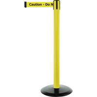 Montant pour syst&egrave;me Advance TensaBarrier, Acier, 36" h, Ruban Noir/Jaune, Longueur du ruban 7,5' Pronet Distribution