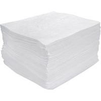 Feuilles absorbantes souffl&eacute;es de premi&egrave;re qualit&eacute;, Huile seulement, 15" x 17", 25 gal. d'absorption Pronet Distribution