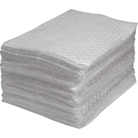 Feuilles absorbantes en fibres fines de premi&egrave;re qualit&eacute;, Huile seulement, 15" x 17", 30 gal. d'absorption Pronet Distribution