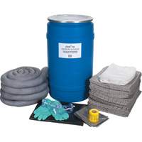 Trousse de d&eacute;versements &agrave; grande capacit&eacute;, Universel, Baril, Absorbance de 30 gal. US Pronet Distribution