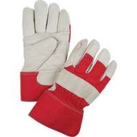 Gants d'ajusteur rouge & blanc doubl&eacute;s pour l'hiver, Grand, Paume en Cuir fleur de vache, Doublure en Boa Pronet Distribution