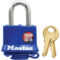 Weather-Resistant Padlock, Blue, Keyed Different, Laminated Steel, 1-9/16" Width Pronet Distribution