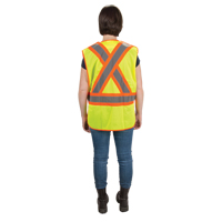 CSA Compliant High Visibility Surveyor Vest, High Visibility Lime-Yellow, 2X-Large, Polyester Pronet Distribution