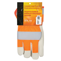 Gants d'ajusteur &agrave; chaleur sup&eacute;rieure orange haute visibilit&eacute;, Grand, Paume en Cuir fleur de vache, Doublure en Thinsulate Pronet Distribution