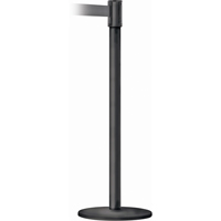 Montant pour barri&egrave;re Slimline TensaBarrier, Acier, 38" h, Ruban Noir, Longueur du ruban 7,5' Pronet Distribution