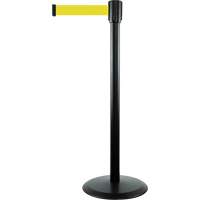 Montant pour barri&egrave;re Slimline TensaBarrier, Acier, 38" h, Ruban Jaune, Longueur du ruban 7,5' Pronet Distribution