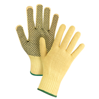 Gants tricot&eacute;s sans couture &agrave; pois, Taille Moyen/8, Calibre 7, Rev&ecirc;tement PVC, Enveloppe en Kevlar, ASTM ANSI niveau A2/EN 388 niveau 3 Pronet Distribution