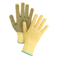 Gants tricot&eacute;s sans couture &agrave; pois, Taille T-Grand/10, Calibre 7, Rev&ecirc;tement PVC, Enveloppe en Kevlar, ASTM ANSI niveau A2/EN 388 niveau 3 Pronet Distribution